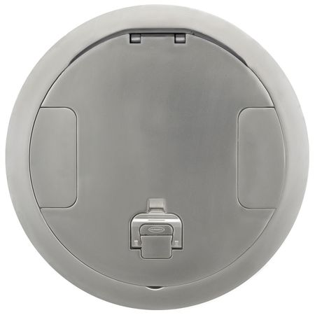 HUBBELL WIRING DEVICE-KELLEMS Electrical Box Cover, Round, Aluminum S1R10CVRNKL